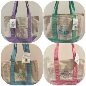 LAST SET!!!Trader Joe’s Viral Pastel Mini Canvas Tote Bags Set of 4